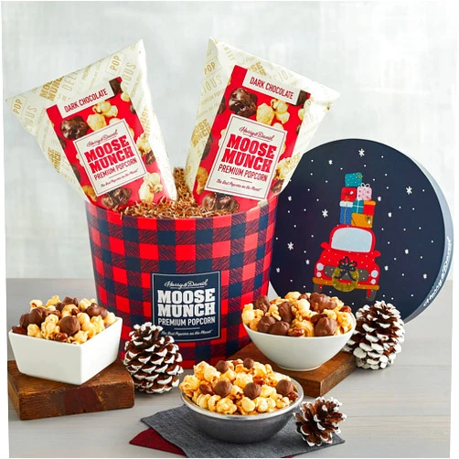 FHS Retail Harry & David Moose Munch Dark Chocolate Gourmet Popcorn - 10 oz (2 Pack)