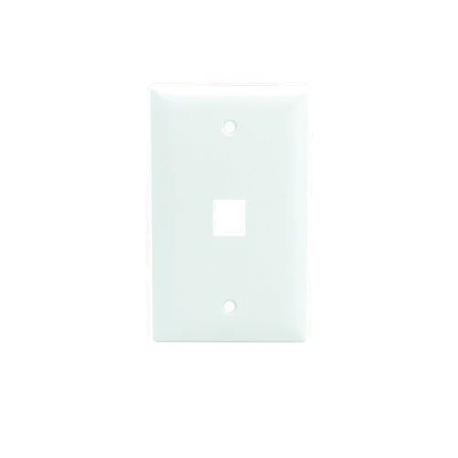 On-Q Legrand - OnQ 1 Port Single Gang Wall Plate, Ethernet Wall Plate, High-Impact Flame-Retardant Plastic, Screw-In Decorator Keystone Wall Plate, White, 10 Pack, WP3401WH10