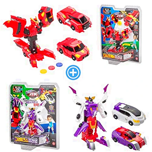Hello Cabot] 2020 Season 8/Automatic Transformation Robot 2 Set (Disc Cannon Prime + Gryffin's Prime) / Hello Carbot Unity Carbot Series/Instantaneous Transformation of Two Cars Combined Robot