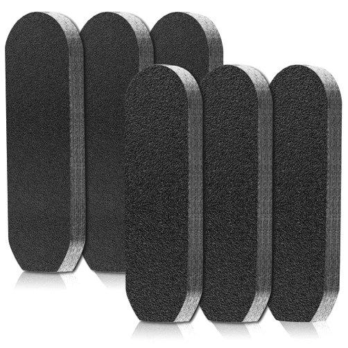 Flutesan 120 Pcs Stainless Steel Foot File Replacement Pads 120 Grit 180 Grit Pedicure Refill Pads Coarse Fine Pedicure File Refills Foot Rasp with Removable Glue for Callus Dead Skin, Black