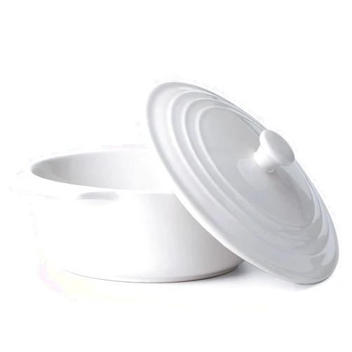NUTRIUPS Ceramic White Casserole Dish With Lid Oven Safe, 9in Stoneware Covered Casserole, Baking Dish with Lid