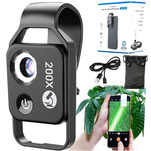 Sfbnjr Nano Zoom 200x for iPhone, Nano Zoom, Nanozoom 200x Magnification Zoom, Nanozoom, Nanosight X200, 200x Zoom Lens for iPhone, Nanozoom Microscope Lens, Nanozoom Cell Phone Lens (Black,with CPL)