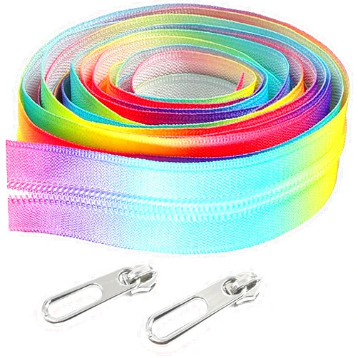 YIXI-SBest #5 Nylon Zippers 5 Yards Sewing Zippers Bulk DIY Zipper by The Yard Bulk with 10PCS Slider-Long Zippers for Tailor Sewing Crafts Bag (Rainbow)