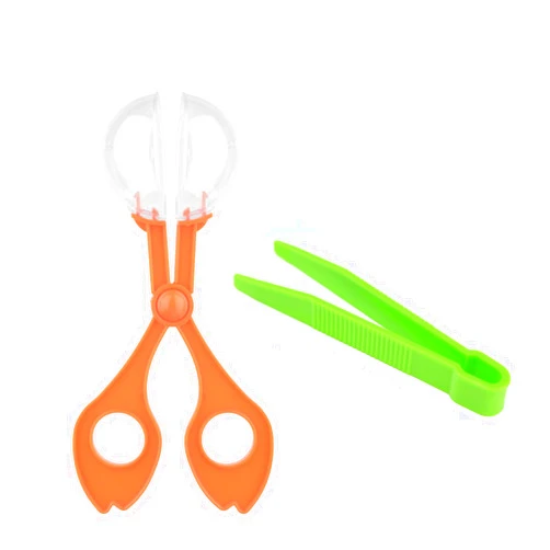 Phonyuu 2 Sets Handy Scoopers Bug Insects Catcher Scissors Tongs Tweezers Nature Exploration Set Cleaning Tool Kids Toy for Boys Girls Age 3-12 Year Old Camping Hiking