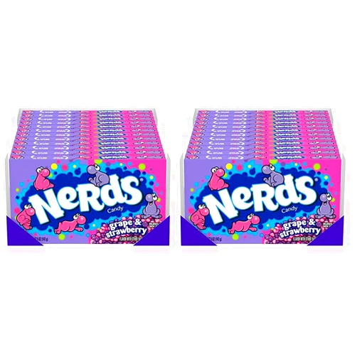 Nerds Candy, Grape & Strawberry Flavor, 5 Ounce Movie Theater Candy Boxes (Pack of 24)