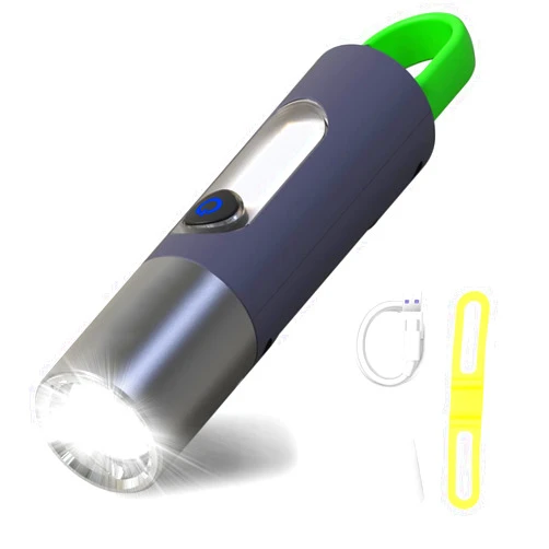 YMTengFei Small Adjustable LED Flashlight, Portable and Rechargeable, with Lampshade for Outdoor Use