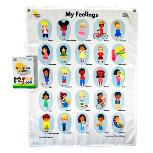 Game On Family Feelings and Dealings: Emotions and Empathy Card Game and My Feelings Chart Bundle
