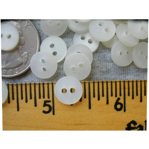 Lagoet 48 Tiny Frost White 2-Hole Buttons nmLG lot Plastic Sew-Through 3/8