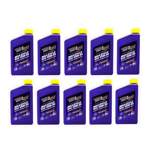 Royal Purple Max Cycle 20W50 High Performance Synthetic Motorcycle Oil - 10 Quart Case