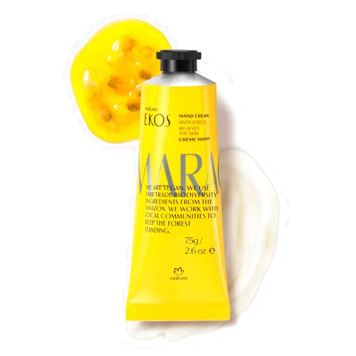 Natura - Passion Fruit Hand Cream - Calming Balm - Fast Absorption - 24-Hour Deep Hydration Skin Moisturizer - Vegan Skin Care - Brazilian Beauty Secrets - Self Care & Body Care - 2.6oz (75g)