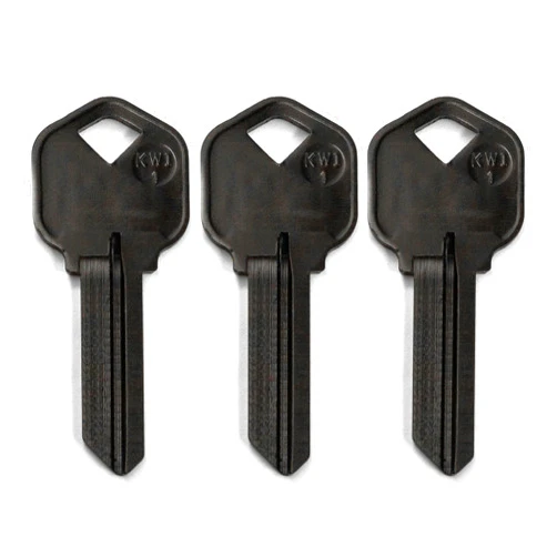 KEY SMART KeySmart AirKey - Aluminum Key Blanks, 75% Lighter, 2X Stronger Than Brass Keys - Durable, Scratch-Free, KW1 Key Blanks Set (3 Pack, Black) KW1 Keys