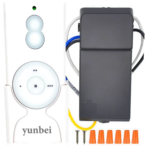 Yunbei RCS213-A Universal Ceiling Fan Remote Control Kit Replacement for Hand-Held Remote Control System RCS223 RCS223L,w/Remote & Receiver for Most 3-Speed 120V AC Ceiling Fan TR110A RCS213 KUJCE10007