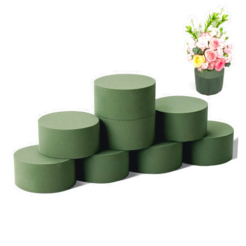 Tunnkit 8 Pcs Round Floral Foam，3.2 inch Wet and Dry Flower Foam, for Fresh and Artificial Flower Arrangement, Foam Bricks Florist Supplies Arts Crafts DIYs Wedding