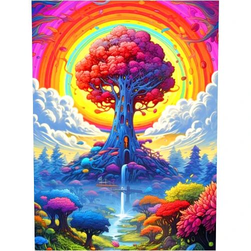 Suyaloo 5D Diamond Art Painting Kits for Adults - Tree of Life Diamond Dots Paintings for Adults Kids Beginner,DIY Rainbow Round Full Drill Diamond Dots Gem Art Crafts for Home Wall Decor Gifts 12x16inch