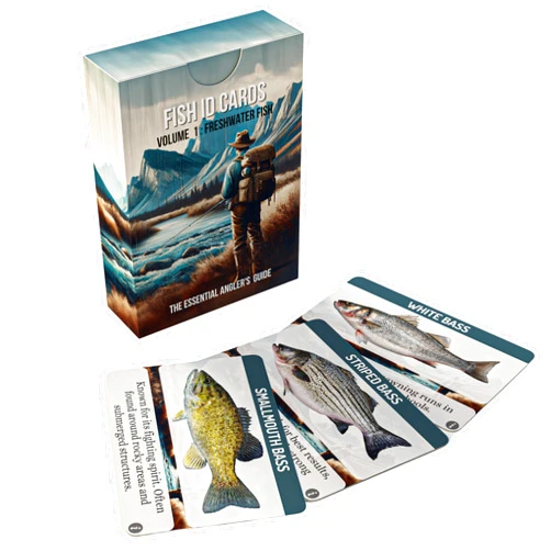 Crane Publishing Group Freshwater Fishing Flashcards: Waterproof, 52-Identification Card Set for Anglers - Learn Fish Species, Techniques, & Tips. The Ultimate in Fishing Accessories, fits in Any Tackle Box., Medium