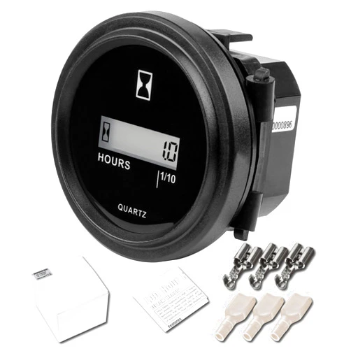 NInE-ROnG NR-HM005DC Hour Meter DC 4.5-90V Round LCD Hour Meter Quartz Hourmeter for Fork Cart Boat Tractor Generator Engine Mower