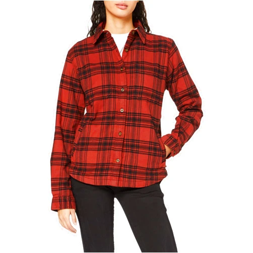 Carhartt Women's Rugged Flex Relaxed Fit Flannel Fleece-Lined Plaid Shirt