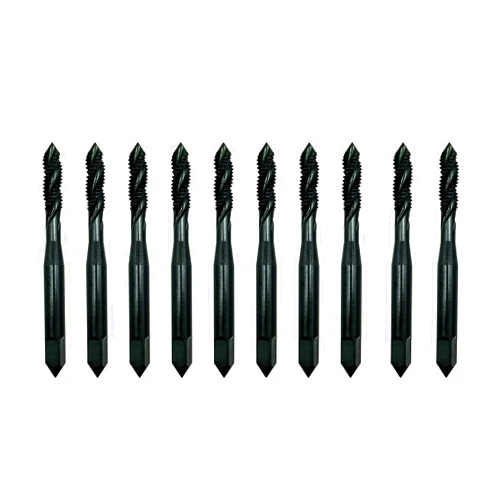 DelitonGude Metric M6 Machine Screw Tap 10pcs HSS Spiral Flute Drill Taps Thread Tapping Tool For Metal(M6)