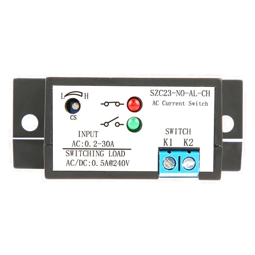 SYH&AQYE Self Powered Current Switch, Normally Open Current Sensing Switch Action current AC 0.2-30A Adjustable with potentiometer for various automation industrial equipment