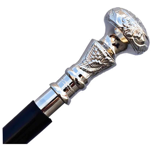 Aasiya Nautical Vintage Antique Walking Cane Wooden Walking Stick Silver Brass Handle Knob Gift