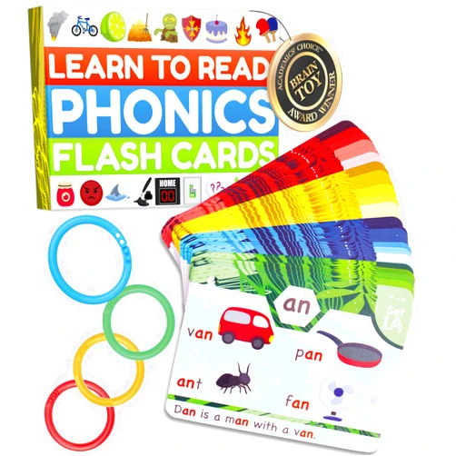 THE BAMBINO TREE Phonics Flash Cards - Learn to Read in 20 Stages - Digraphs CVC Blends Long Vowel Sounds - Games for Kids Ages 4-8 Kindergarten First Second Grade Homeschool Educational Study Activity