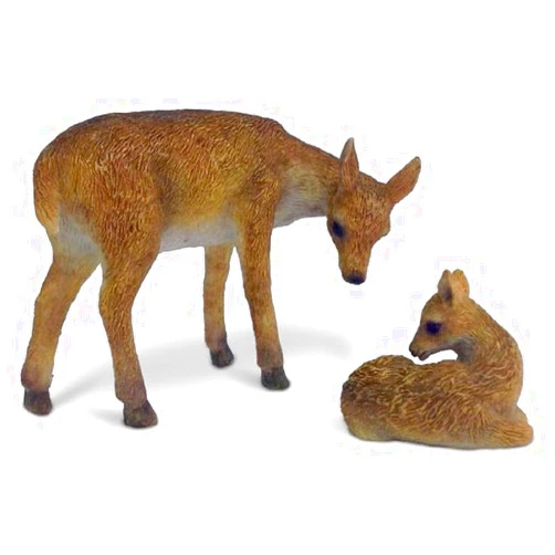 Marshall Home and Garden Mother Doe and Baby Fawn Miniature Fairy Garden Resin Deer Figurines 2 Piece Set