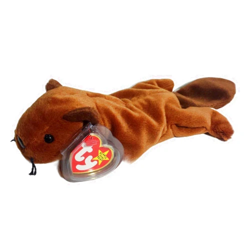 Anajosily TY Beanie Babies ``BUCKY`` the BEAVER - MWMTs! RETIRED! CHECK OUT ALL MY BEANIES! .HN#GG_634T6344 G134548TY35699