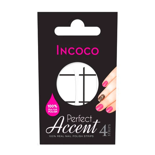 Incoco Nail Polish Strips, In Line Accent Nails (clear)