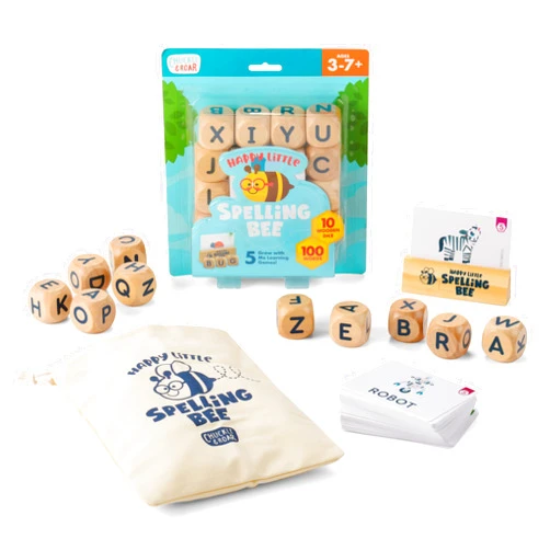 Chuckle & Roar - Happy Little Spelling Bee - Engaging Dice Game - Great for Preschoolers - Family Game Night Fun