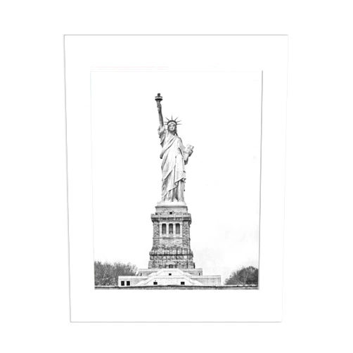 Catch A Star Fine Art Statue Of Liberty 8x10 Inch Black And White Matted Photograph New York Urban Art Print