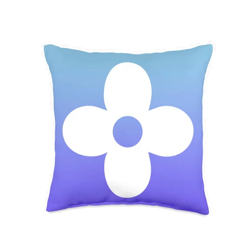 LUXHOME Lux Design 1 Flower Gradient Purple/Blue/White Throw Pillow, 16x16, Multicolor