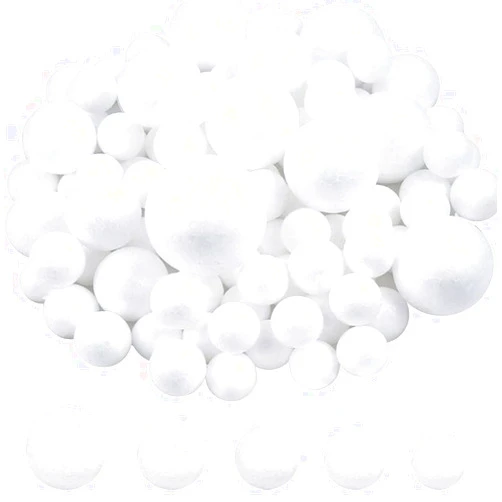 LOKIPA White Polystyrene Balls, 60 Pieces White Foam Balls 5 Sizes 2-5cm Craft Foam Balls for DIY Crafts, Art, School Supplies, and Party Decorations