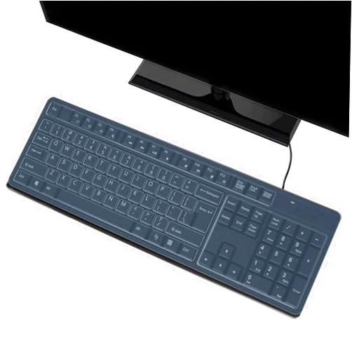 I-Tensodo Universal Clear Anti-Dust Keyboard Cover Skin for 104/107 Keys Standard Desktop Keyboard Reusable Waterproof Keyboard Protector Cover-Clear