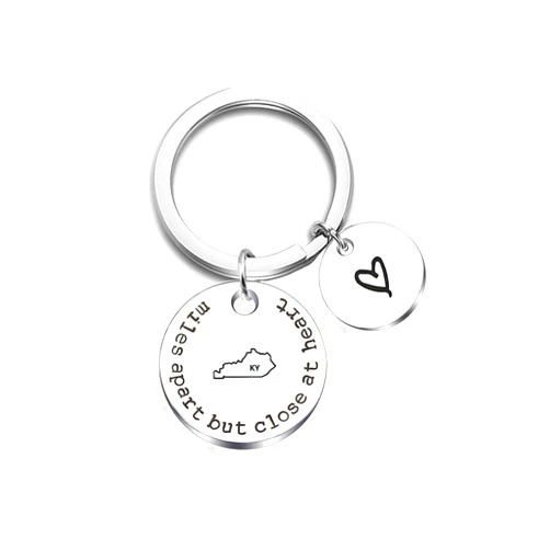 JJTZX Miles Apart but Close at Heart United States Keychain - Long Distance Relationship Gift