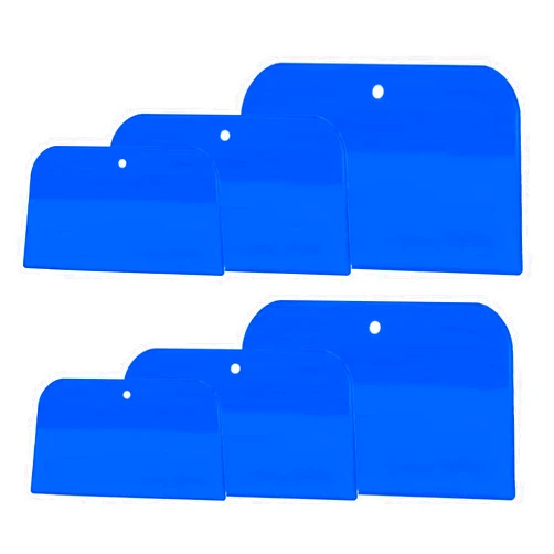 SPANICE Body Filler Spreaders, 6 Pcs Automotive Body Fillers Hard Plastic Spreaders Auto Body Spreader for Applying Fillers Putties Glazes Caulks and Paint (Blue, 6pcs)