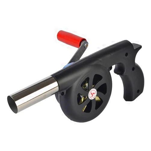 KZU Hand Crank Air Blower BBQ Fan, Outdoor Cooking Bellows for Fire Pit Fireplace Blower Charcoal Starter, Camp Fire Cooking Equipment