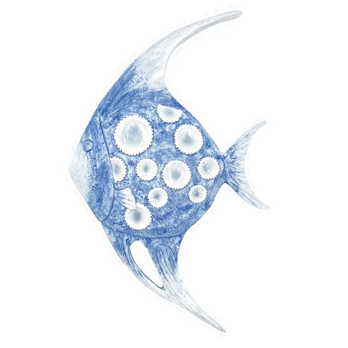 HICIVI Tropical fish wall decor resin fish wall art ocean themed creative fish sculpture hanging for living room bedroom bathroom 10''