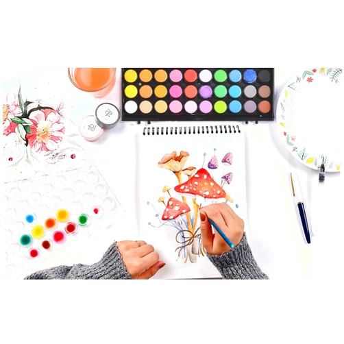 Masllutn 78 Pack Watercolor Paint Set, 48 Colors Washable Watercolor Paints with 2 Water Brush Pens, 6 Paint Brushes, 20 Sheets Watercolor Pad, Art Supplies for Kids, Students Beginner, Artists