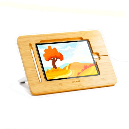 AFOOYO Wooden iPad Drawing Stand Tablet Stand - Portable & Adjustable 5 Angles for Laptop, Laptop Stand Riser,Book Reading Stand,Compatible with 12.9 inch iPad Pro (3rd - 6th Gen)