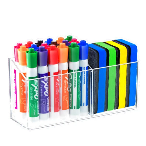 Simetufy Large Magnetic Dry-Erase Marker Holder - WhiteboardMarker Holder with Movable Divider for Glass, Fridge & Locker