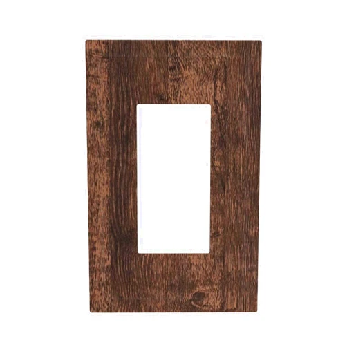 GSRLOD 1 Gang Single Decorator GFCI/Rocker Wall Plate Distressed Vintage Rustic Lodge Dark Brown Taupe Wood Wooden Grain Electrical Outlet Decorative Receptacle Cover Light Switch for Dimmer, USB, Mid Size