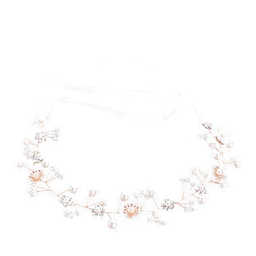 Yolev Flower Girl Headpiece Wedding Hair Accessories for Kids White Flower Headband Wedding Bridal Bridesmaid Hair Band Headpiece for Flower Girl Wedding Party Headdress