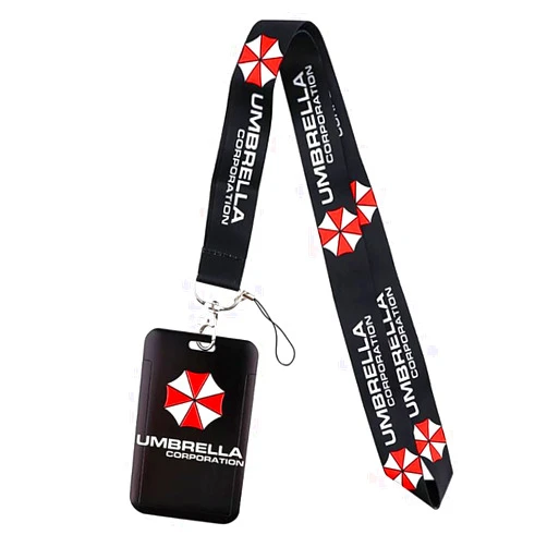 Resident Evil Residence Evil Umbrella Corporation Logo Lanyard with ID Holder Keychain