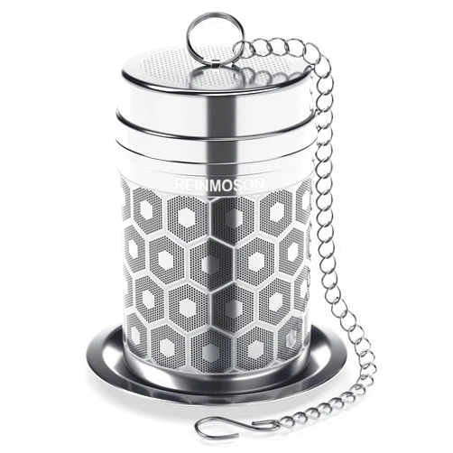 Reinmoson Tea Strainers for Loose Tea, Extra Fine Mesh Tea Infuser, 304 Stainless Steel & Updated Slim Threaded Lid, Loose Leaf Tea Steeper for Black Tea, Rooibos, etc