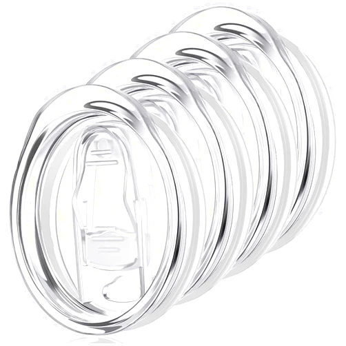 BAKDIK 12oz Wine Tumbler Lids, 4 Pack Tumbler Replacement Lids, Inner Diameter 2.9 Inch, Spill Proof Tumbler Covers for 12oz Stainless Steel Travel Coffee Mug and Cup Accessories, White