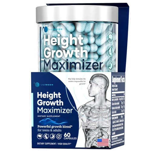 Lilymoon Height Growth Maximizer - Made in USA - Premium Peak Height Growth Supplement for Kids & Teens to Grow Taller Naturally - Height Growth Pills with Ultimate Bone Support Complex - 60 Capsules