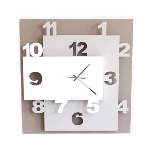 Arti & Mestieri Artiemestieri ARTI E MESTIERI OR2869C62 Wall Clock, Metal, Beige/Walnut/White, 40 x 8 x 40 cm
