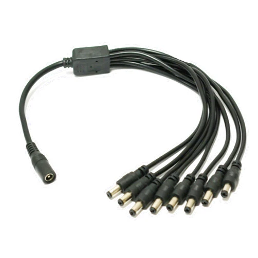 SOLTECH 8 Way DC Power Supply Splitter for Security Cameras 1 Female to 8 Male 5.5 * 2.1mm 8 Channel Y Adaptor for CCTV Surveillance Cameras (1)