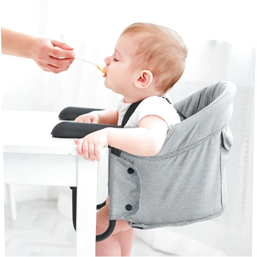 PandaEar Hook on Booster Quick Seat for Baby| Clip on Table High Chair for Home &Travel| Portable Fold-Flat High Load Design -Grey
