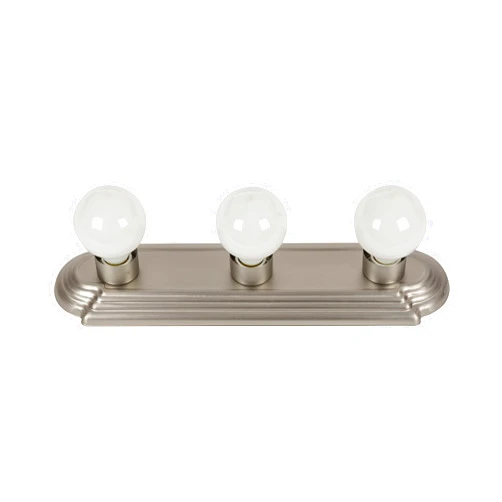Sunlite 45000 Art Deco Style Brushed Nickel Vanity Light Fixture, 18-Inch, 3 Medium Base Sockets (Bulbs Not Included), Dimmable, UL Listed, Bathroom, Powder Room, Vanity